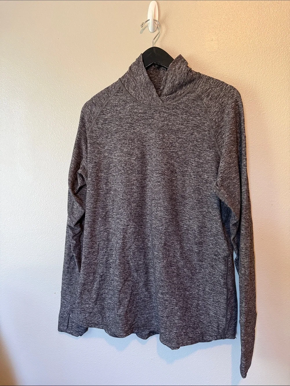 Lululemon Warm Your Core Long Sleeve Tee, Heathered Black, Size 12